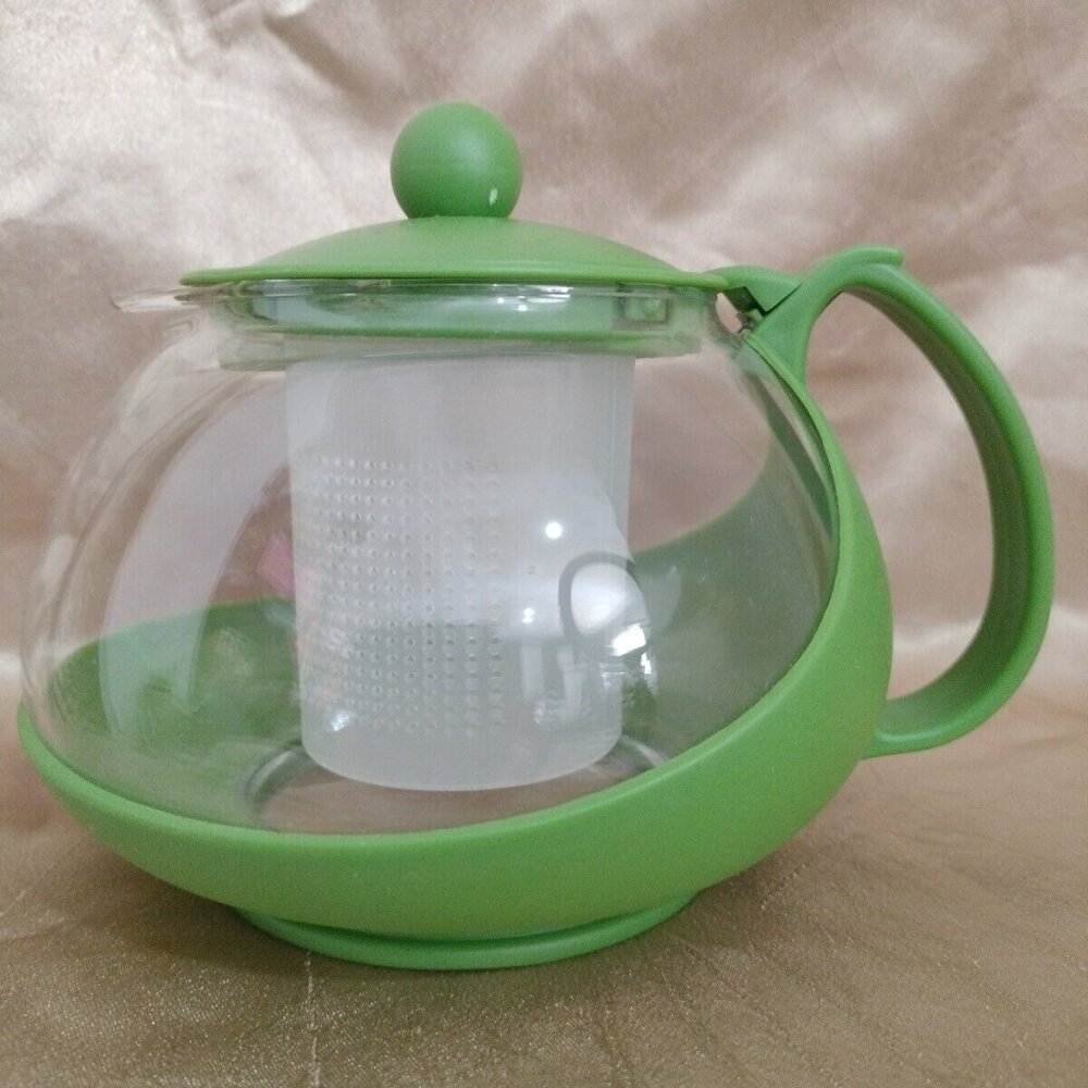 Zendigo Tea & Coffee Pot Heat Resistant Glass Plastic Frame & Mesh Filter 750Ml